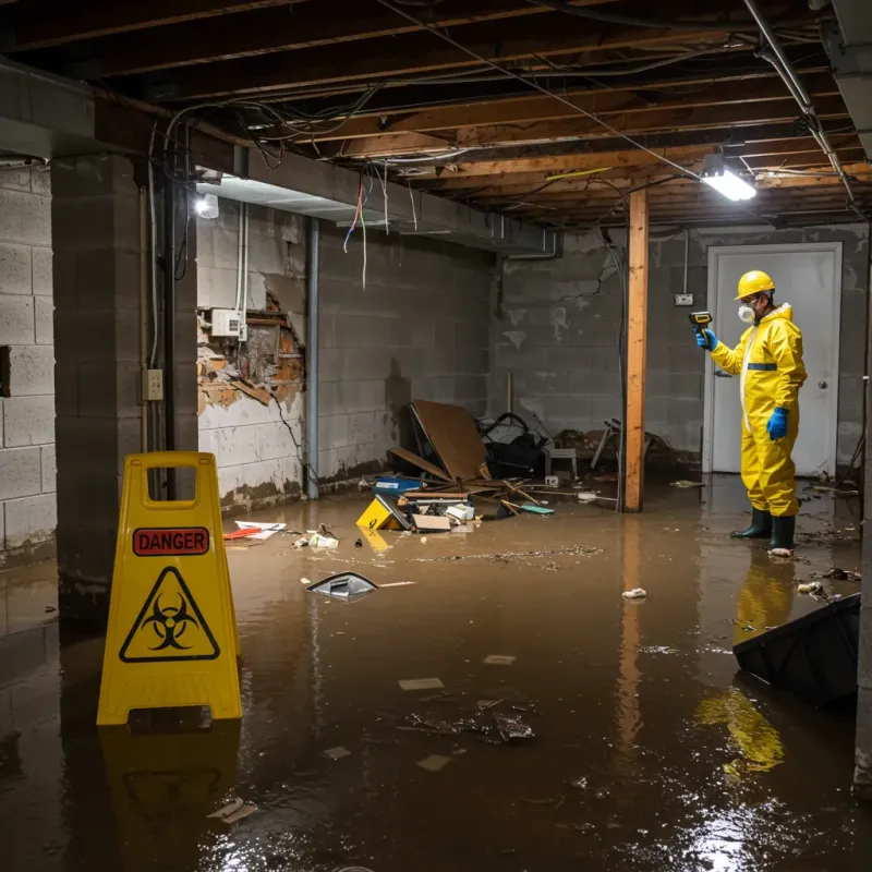 Flooded Basement Electrical Hazard in Windham, OH Property